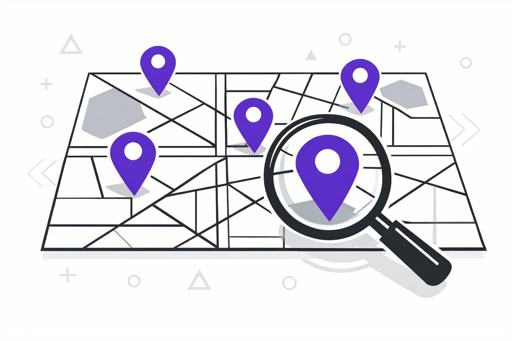 Ilustração de mapa e localização